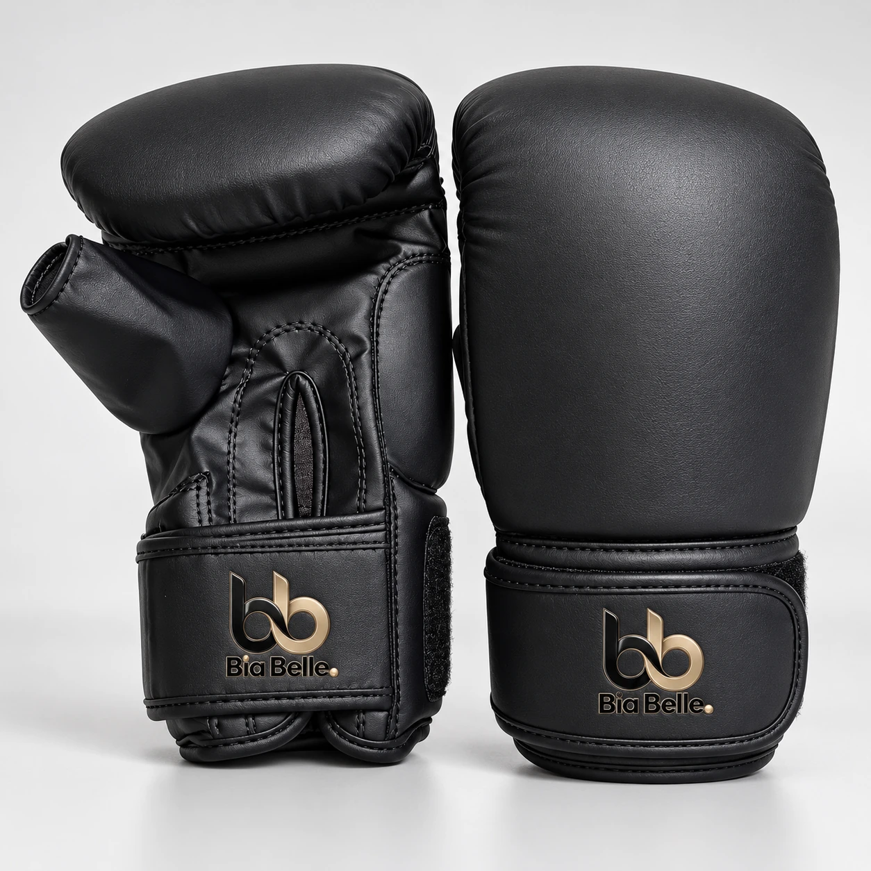 Matte Black training gloves — Matte black · compact padding · strap closure