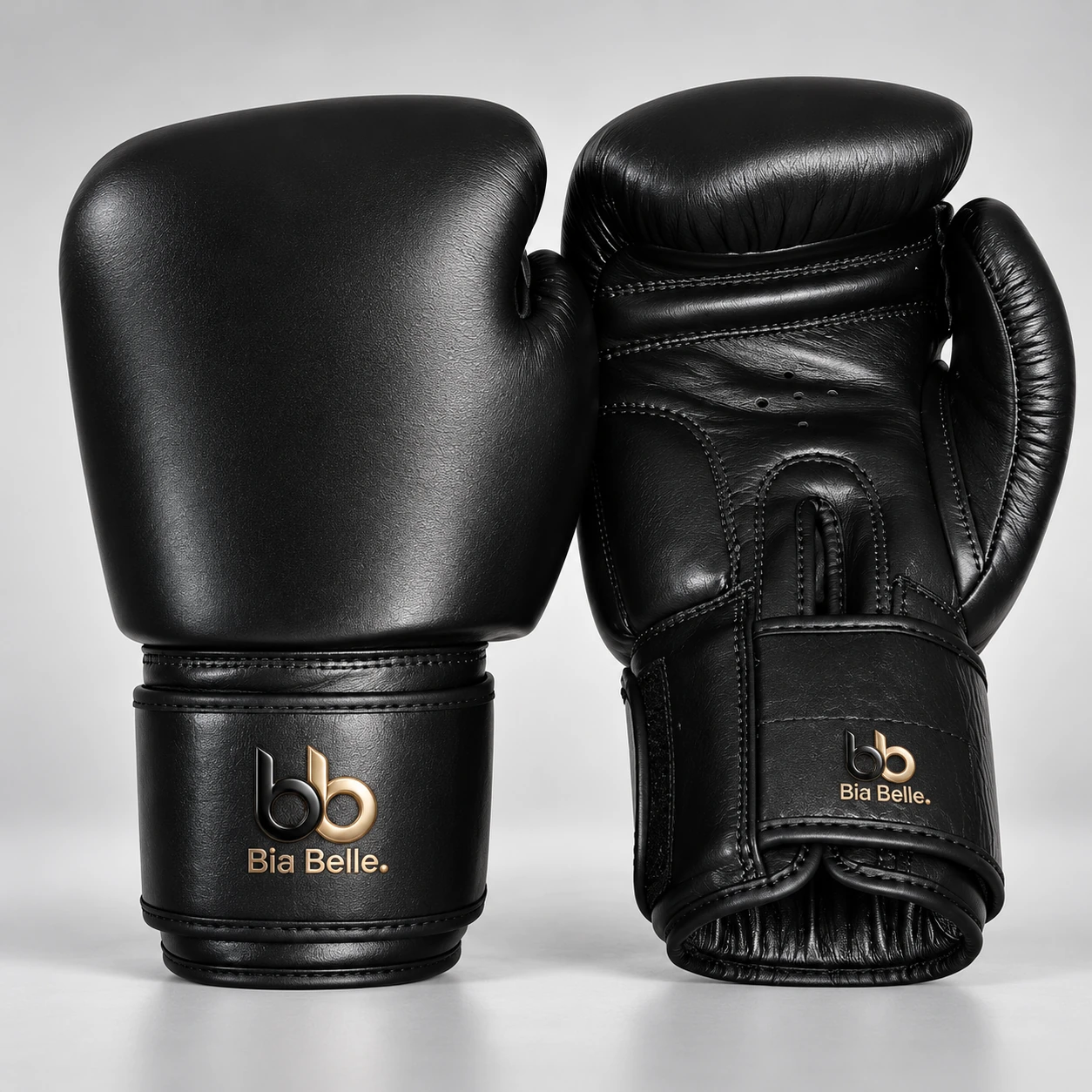 Classic Black strap gloves — Satin black · contoured palm · compact cuff