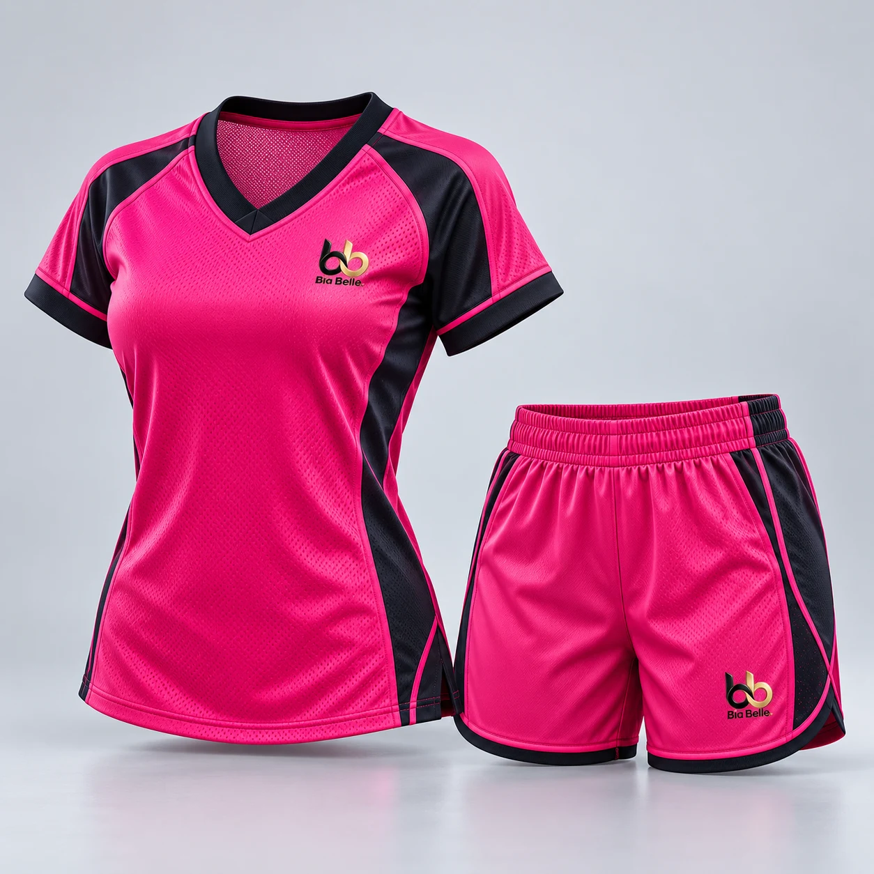 Flag Football Kit 3 — electric fuchsia with midnight ink panels