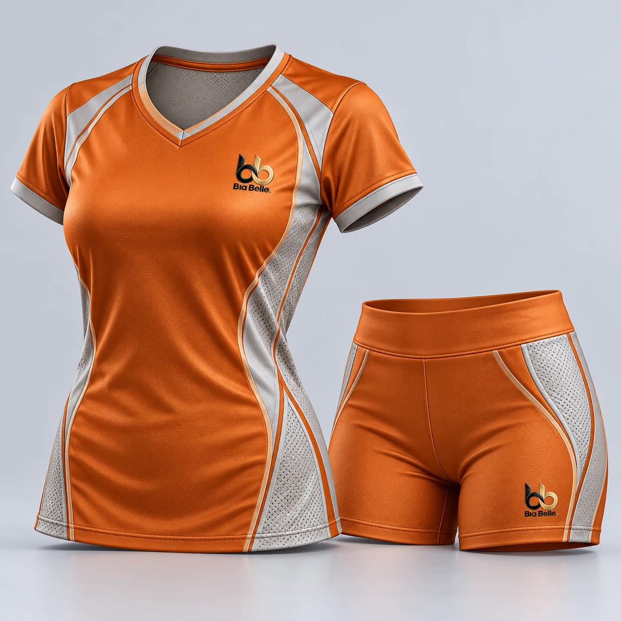 Volleyball Kit 4 — copper orange with oyster grey details