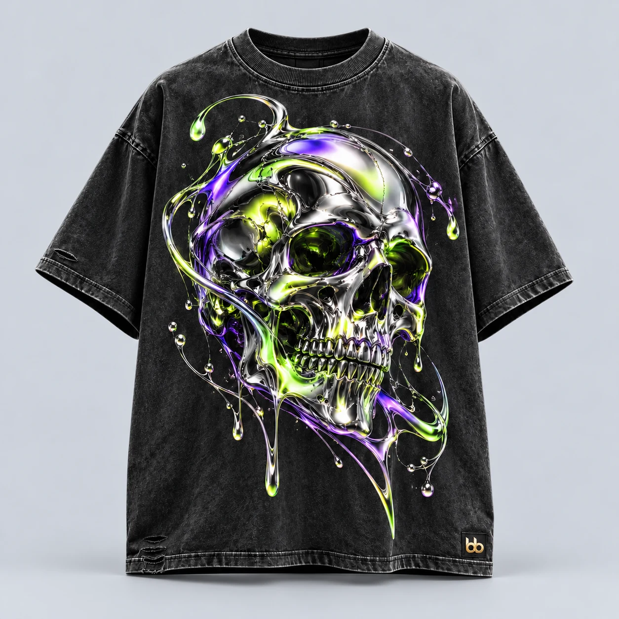 T01 Chrome Skull — Colourful prints, sublimation options and distressed finishes.