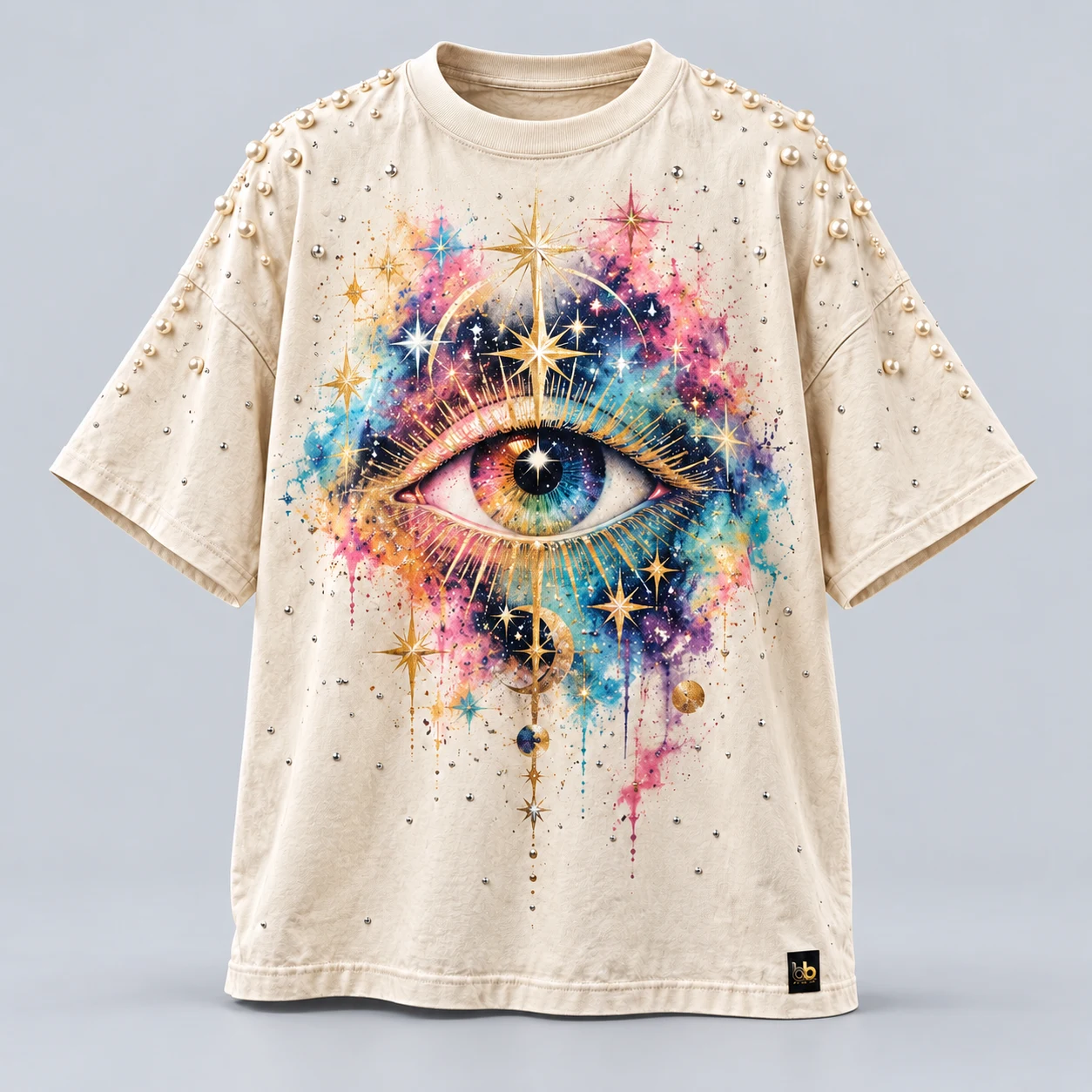 T05 Cosmic Pearls — Colourful prints, sublimation options and distressed finishes.