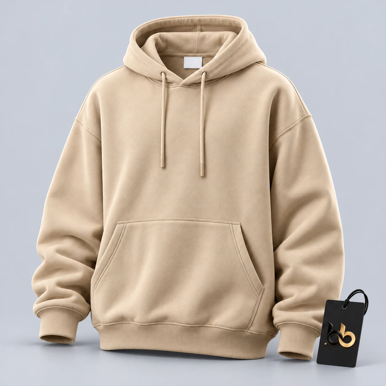 W01 Blank Hoodie — Blank garment labels and removable Bia Belle swing tags for your brand.